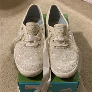 Kate Spade Keds Bridal Sparkling Tennis Shoes